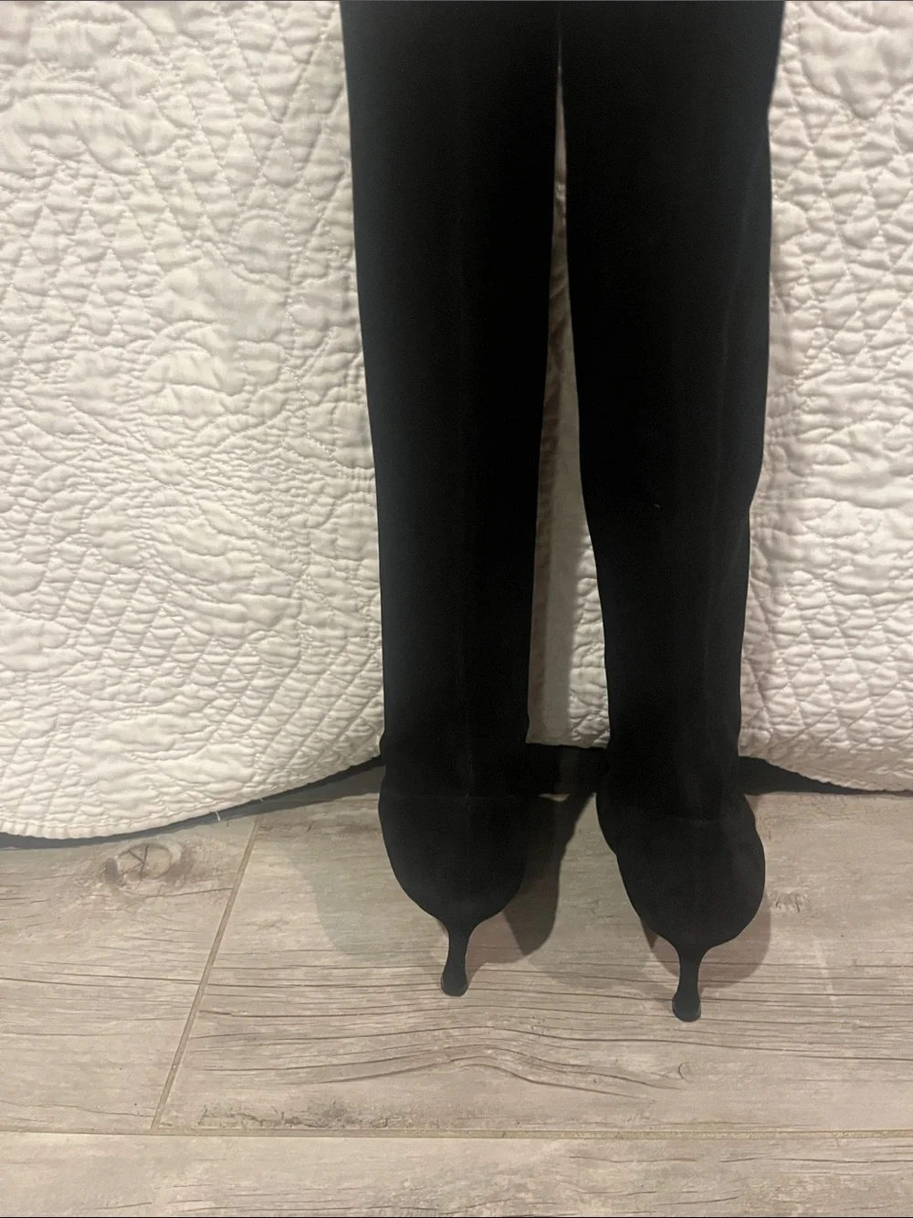 Black Over-the-Knee Pointed-Toe Boots
